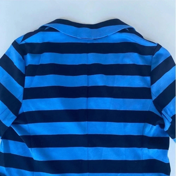 New Talbots Black Blue Striped Button Down Pockets Blazer
Nautical Petite medium - Picture 9 of 15